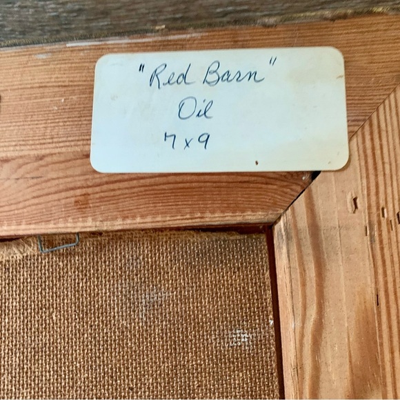 Vintage Red Barn Oil Painting 11/13” - Picture 3 of 13